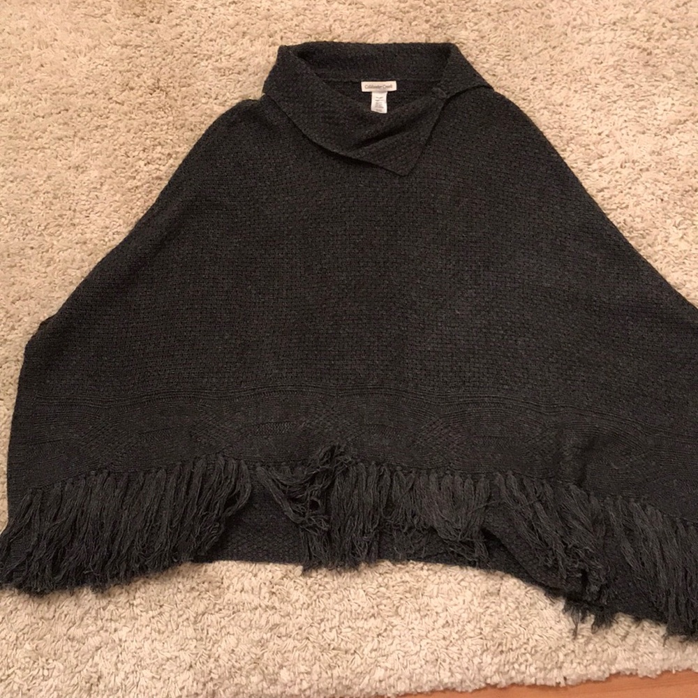 Cozy gray poncho